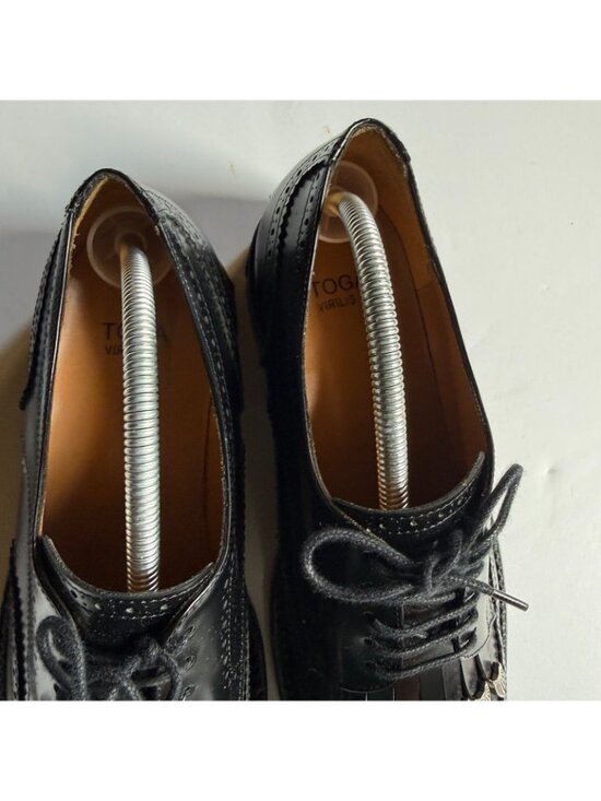 TOGA VIRILIS Black Polido Brogue Leather Dress Shoes - AJ855 - US 10/ EU 43 main image 4